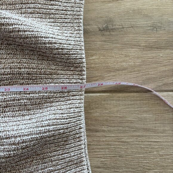 Vintage Eddie Bauer Sweater Men's Large Tan Henley Chunky Knit Outdoor Fall 90s - Picture 8 of 9